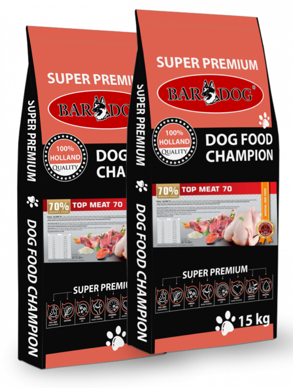 Bardog Lisované granule za studena Top Meat 70 30 kg