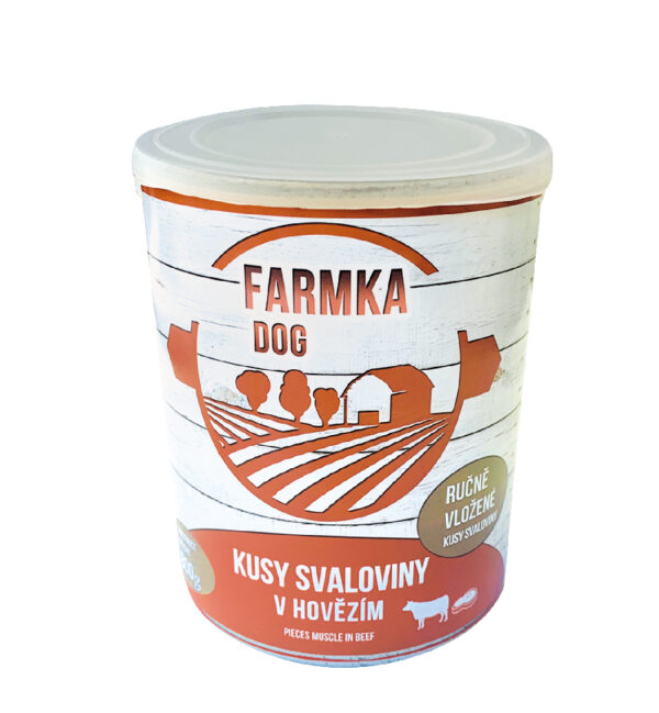 FARMKA DOG kusy svaloviny v hovězím 800g